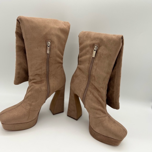 JESSICA SIMPSON Womens Beige 1" Platform Daniyah Heeled Boots 7.5 M - Picture 4 of 7